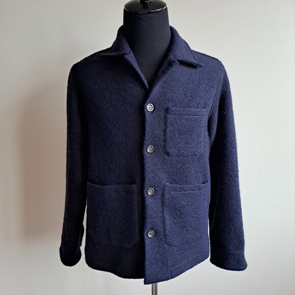 NEW Tintoria Mattei 954 Men's Blue Classic-collar Wool Blend Jacket Size XL - Picture 2 of 16